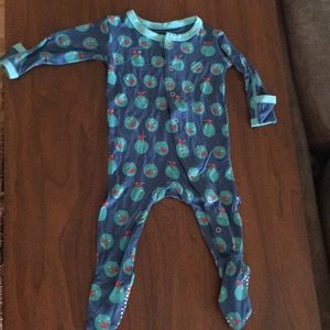 Kickee pants 3-6 month footie fish jammies